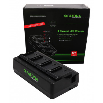 PATONA Premium 4-fold Charger LP-E6 for Canon EOS 5D 60D 60Da 6D 7D EOS70D EOS-70D EOS R Mark II Mark III