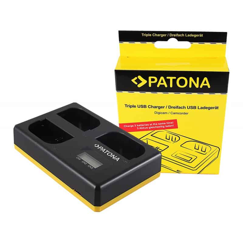 PATONA USB Triple Charger f. Canon LP-E6 EOS 5D 60D 60Da 6D 7D EOS70D EOS-70D LP-E6 Mark II incl. USB Type C Cable