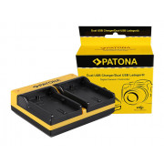 PATONA Dual charger f. Canon LP-E6 EOS 5D 60D 60Da 6D 7D EOS70D EOS-70D LP-E6 Mark II incl. Micro-USB cable