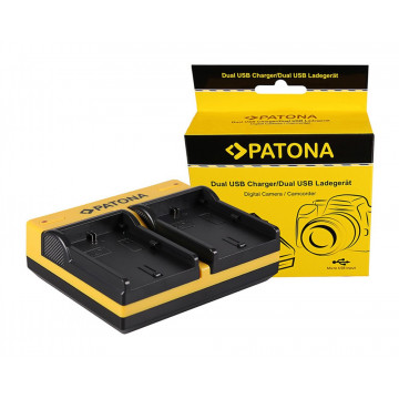 PATONA Dual charger f. Canon LP-E6 EOS 5D 60D 60Da 6D 7D EOS70D EOS-70D LP-E6 Mark II incl. Micro-USB cable