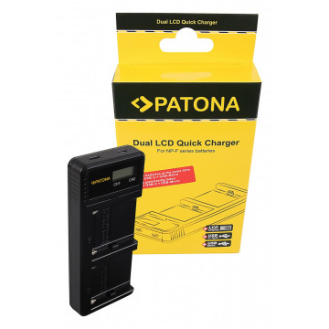 PATONA Dual LCD USB Charger f. Sony F550 F750 F970 FM50 FM500HA1