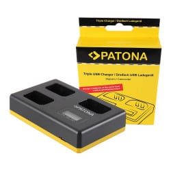 PATONA USB Triple Charger f. Sony NP-FW50 NEX A33 A55 NEX.3 NEX.3C NEX.5 NEX.5A NEX.5C