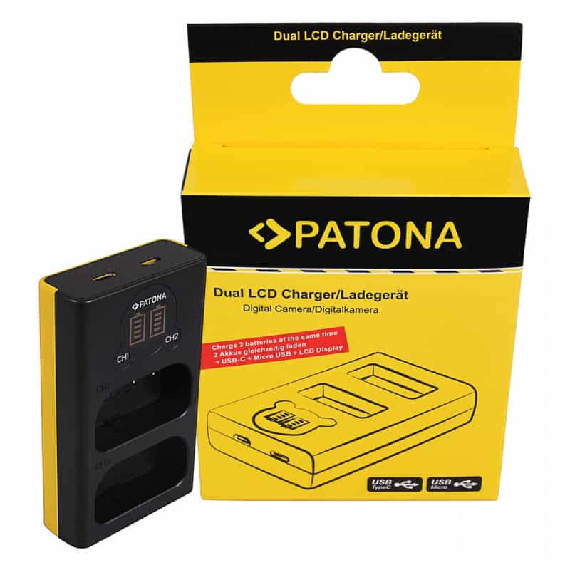 PATONA Dual LCD USB Charger f. Panasonic DMW-BLJ31 Lumix DC-S1 DC-S1R DC-S1H