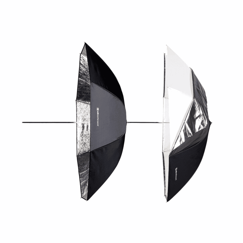 ELINCHROM KIT PARAPLUIES TO GO SHALLOW ARGENT ET BLANC/TRANSLUCIDE