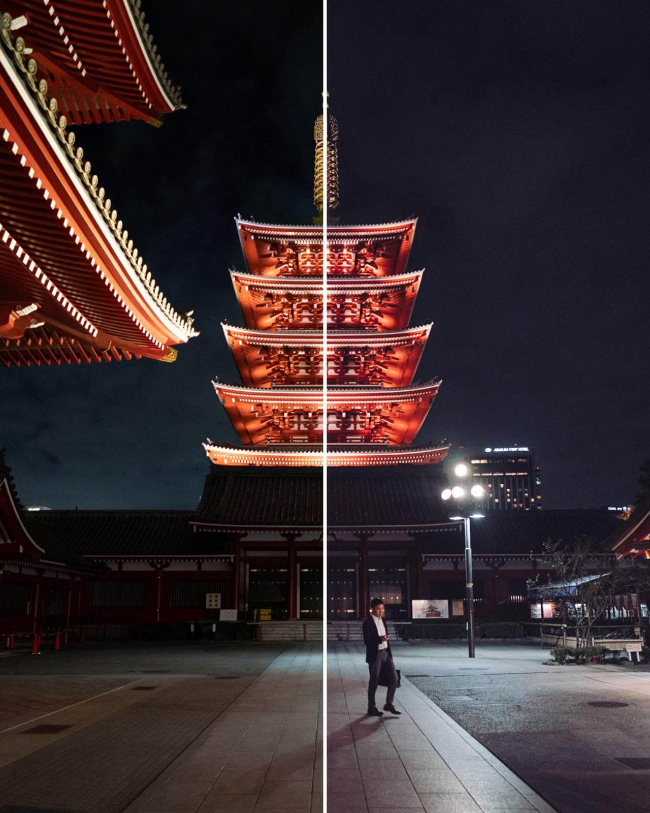 palais asiatique dans la nuit